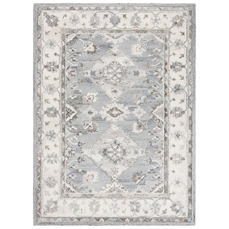SAFAVIEH 6 x 6 ft. Suzani Traditional Square Hand Tufted Rug Gray & Ivory SZN331A-6SQ